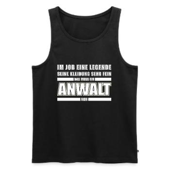 Jura Anwalt Beruf Spruch Geschenk - Männer Premium Bio Tank Top - Schwarz - Vorne - AI Model Male 178 light (178cm)