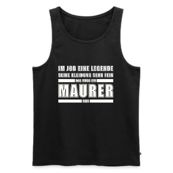 Maurer Legende Handwerker Maurermeister - Männer Premium Bio Tank Top - Schwarz - Vorne - Michal (187cm)