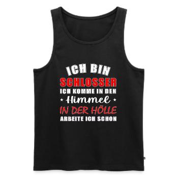 Ich bin Schlosser - ich komme in den Himmel - Männer Premium Bio Tank Top - Schwarz - Vorne - Michal (187cm)