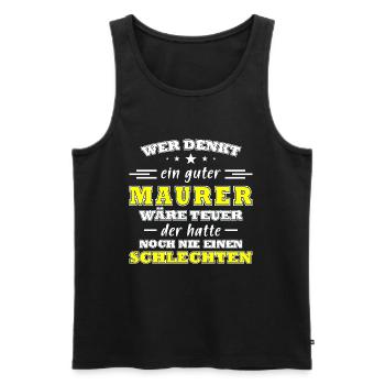 Maurer Maurer Sprüche Handwerk Baustelle - Männer Premium Bio Tank Top - Schwarz - Vorne - Michal (187cm)