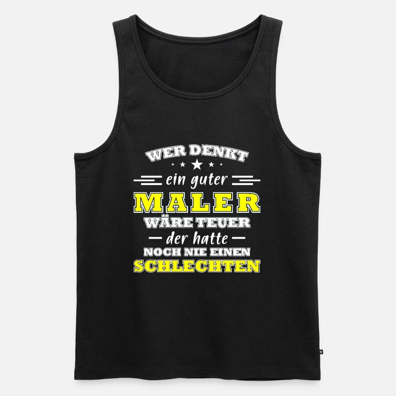 Maler Spruch Handwerker - Männer Premium Bio Tank Top - Schwarz