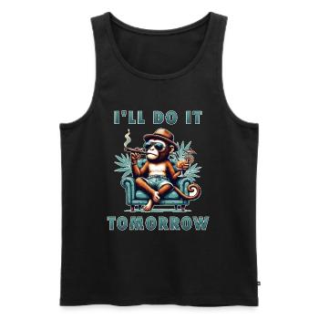 I'll do it tomorrow - Men's Premium Organic Tank Top - black - Front - Michal (187cm)