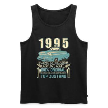 Baujahr 1995 Geboren, Geburtstag Jahrgang 1995 - Männer Premium Bio Tank Top - Schwarz - Vorne - Michal (187cm)