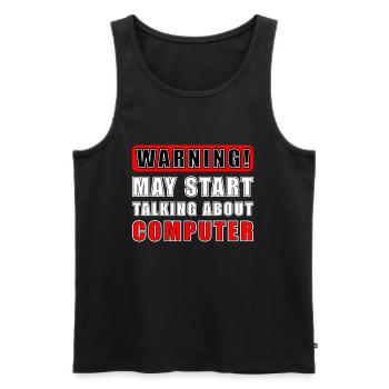 Computer scientist warning could start talking - Men's Premium Organic Tank Top - black - Front - Michal (187cm)