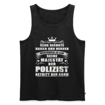 Polizei Polizist Polizisten Spruch - Männer Premium Bio Tank Top - Schwarz - Vorne - Michal (187cm)