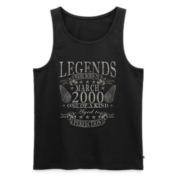 Legendary since March 2000 - Birthday March 2000 - Men's Premium Organic Tank Top - black - Front - AI Model Male 178 light (178cm)