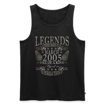 March 2005 | 2005 Vintage March Birthday - Men's Premium Organic Tank Top - black - Front - Michal (187cm)