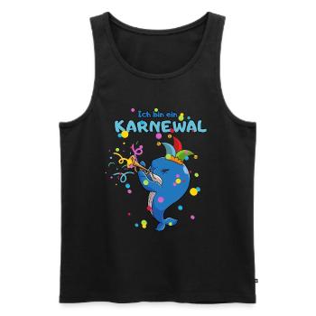 Drôle de baleine Costume de carnaval Costume de carnaval - Débardeur bio Premium Homme - noir - Devant - AI Model Male 178 light (178cm)