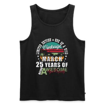 25. Geburtstag 25 Jahre alt Legendär seit März - Männer Premium Bio Tank Top - Schwarz - Vorne - Michal (187cm)