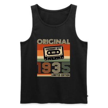 1935 Vintage Retro Cadeau D’anniversaire 90 Ans - Débardeur bio Premium Homme - noir - Devant - Michal (187cm)