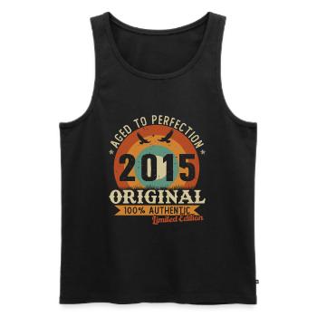 10 Ans 2015 Vintage Retro Cadeau D’anniversaire - Débardeur bio Premium Homme - noir - Devant - Michal (187cm)