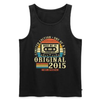 10 Ans 2015 Vintage Retro Cadeau D’anniversaire - Débardeur bio Premium Homme - noir - Devant - Michal (187cm)