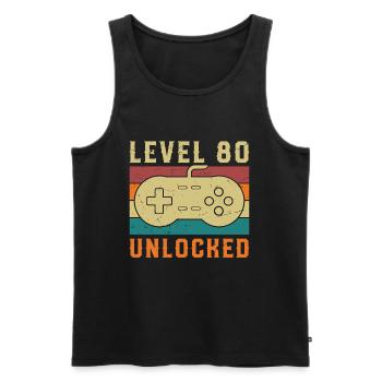 Level 80 Complete Vintage Birthday Gift - Men's Premium Organic Tank Top - black - Front - Michal (187cm)