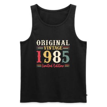 40 Jahre 1985 Vintage Retro Geburtstagsgeschenk - Männer Premium Bio Tank Top - Schwarz - Vorne - Michal (187cm)