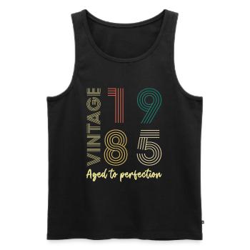40 Jahre 1985 Vintage Retro Geburtstagsgeschenk - Männer Premium Bio Tank Top - Schwarz - Vorne - Michal (187cm)