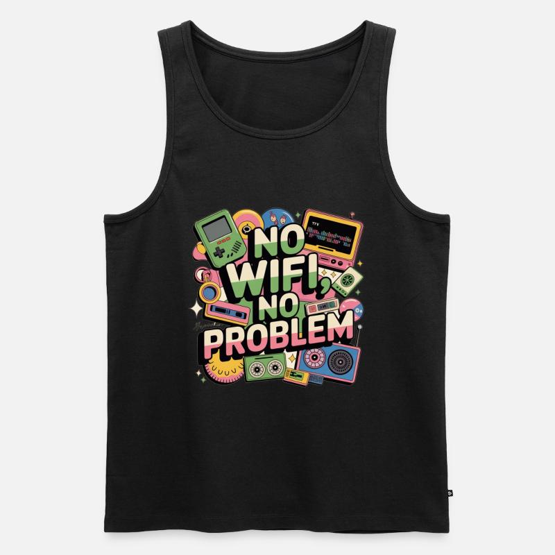no wifi no problem - Männer Premium Bio Tank Top - Schwarz