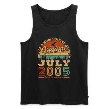 July 2005 Vintage Retro Birthday Gift - Men's Premium Organic Tank Top - black - Front - Michal (187cm)
