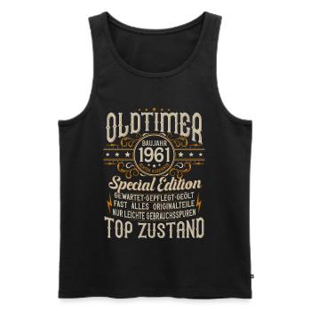 Oldtimer Baujahr Jahrgang 1961 Geburtstag Geschenk - Männer Premium Bio Tank Top - Schwarz - Vorne - Michal (187cm)