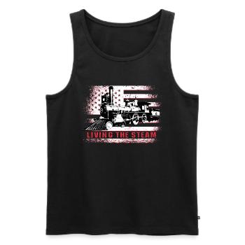 Train conductor American Locomotive USA Flag - Men's Premium Organic Tank Top - black - Front - Michal (187cm)