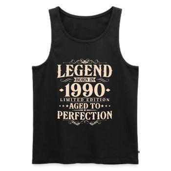 Légende des années 1990 Vintage Born Vintage Anniversaire - Débardeur bio Premium Homme - noir - Devant - Michal (187cm)