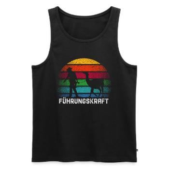 Führungskraft Alpaka Lamma Lama Llama - Männer Premium Bio Tank Top - Schwarz - Vorne - Michal (187cm)