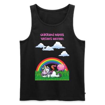 Unicorn farts tasts taste better unicorn farts - Men's Premium Organic Tank Top - black - Front - AI Model Male 178 light (178cm)