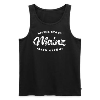 Mainz - Männer Premium Bio Tank Top - Schwarz - Vorne - AI Model Male 178 light (178cm)