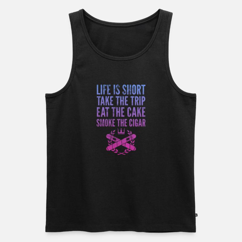 Zigarre - Männer Premium Bio Tank Top - Schwarz
