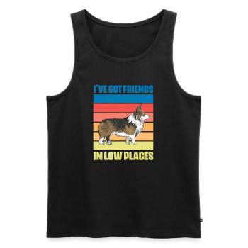 Corgi - Men's Premium Organic Tank Top - black - Front - AI Model Male 178 light (178cm)