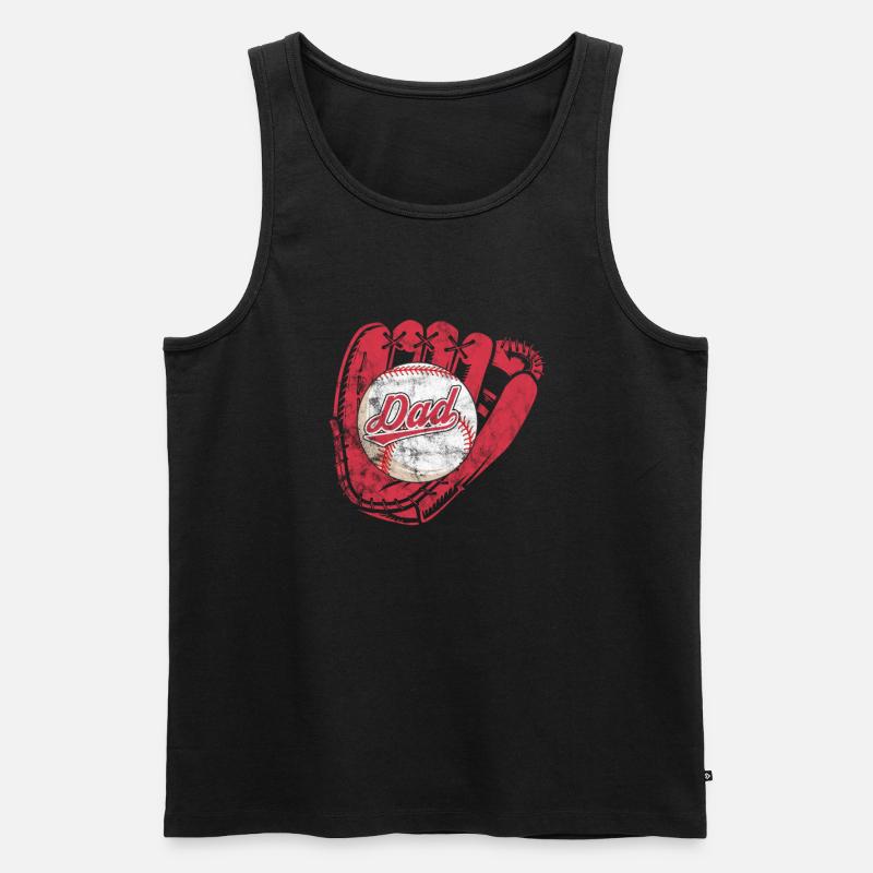 Baseball Vater - Männer Premium Bio Tank Top - Schwarz