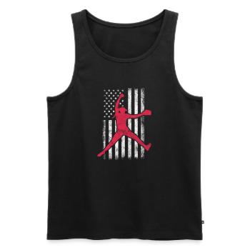 Softball USA - Männer Premium Bio Tank Top - Schwarz - Vorne - Michal (187cm)