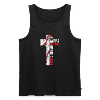 Softball Jésus - Débardeur bio Premium Homme - noir - Devant - Michal (187cm)