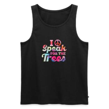 Hippie Peace Flower Power Amour Paix Cadeau - Débardeur bio Premium Homme - noir - Devant - Michal (187cm)