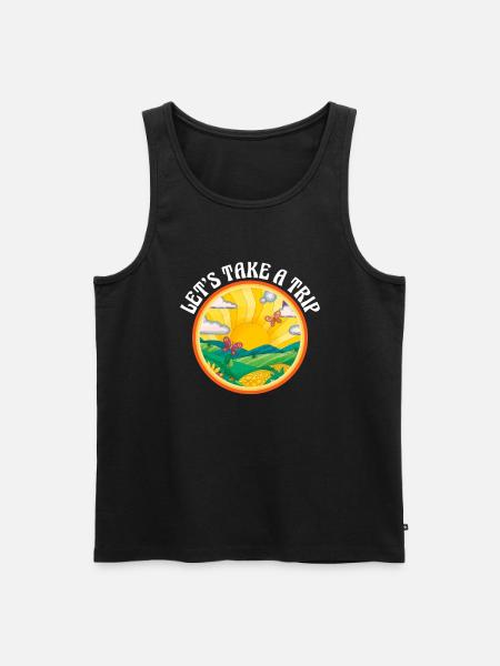 Hippie Peace Flower Power Liefde Vrede Cadeau - Mannen Premium Bio Tanktop - zwart