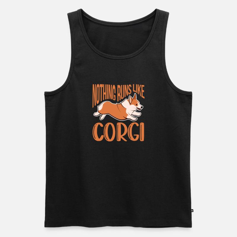 Corgi - Männer Premium Bio Tank Top - Schwarz