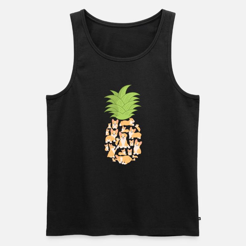Corgi - Männer Premium Bio Tank Top - Schwarz