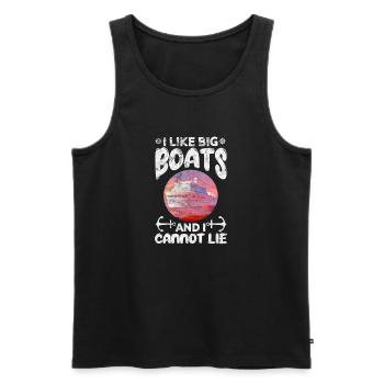 Bateau de croisière Cadeau de bateau de vacances - Débardeur bio Premium Homme - noir - Devant - Michal (187cm)