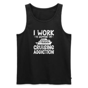 Bateau de croisière Cadeau de bateau de vacances - Débardeur bio Premium Homme - noir - Devant - Michal (187cm)