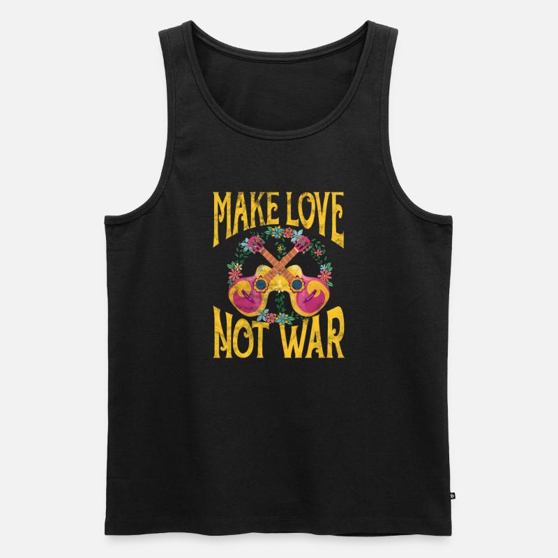 Hippie - Männer Premium Bio Tank Top - Schwarz