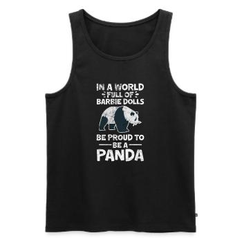 Panda - Débardeur bio Premium Homme - noir - Devant - Michal (187cm)