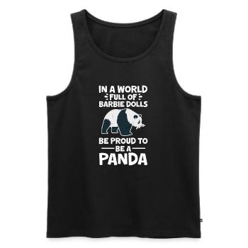 Panda Panda Bear Bear Animal Pandas Gift - Men's Premium Organic Tank Top - black - Front - AI Model Male 178 light (178cm)