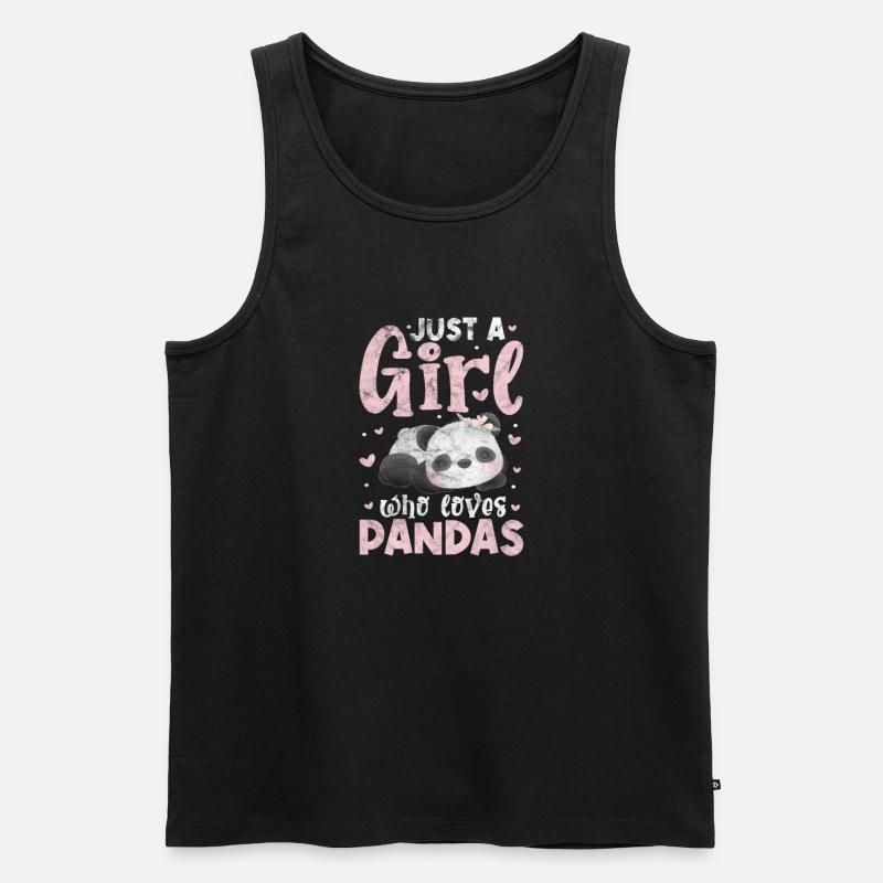 Panda - Männer Premium Bio Tank Top - Schwarz