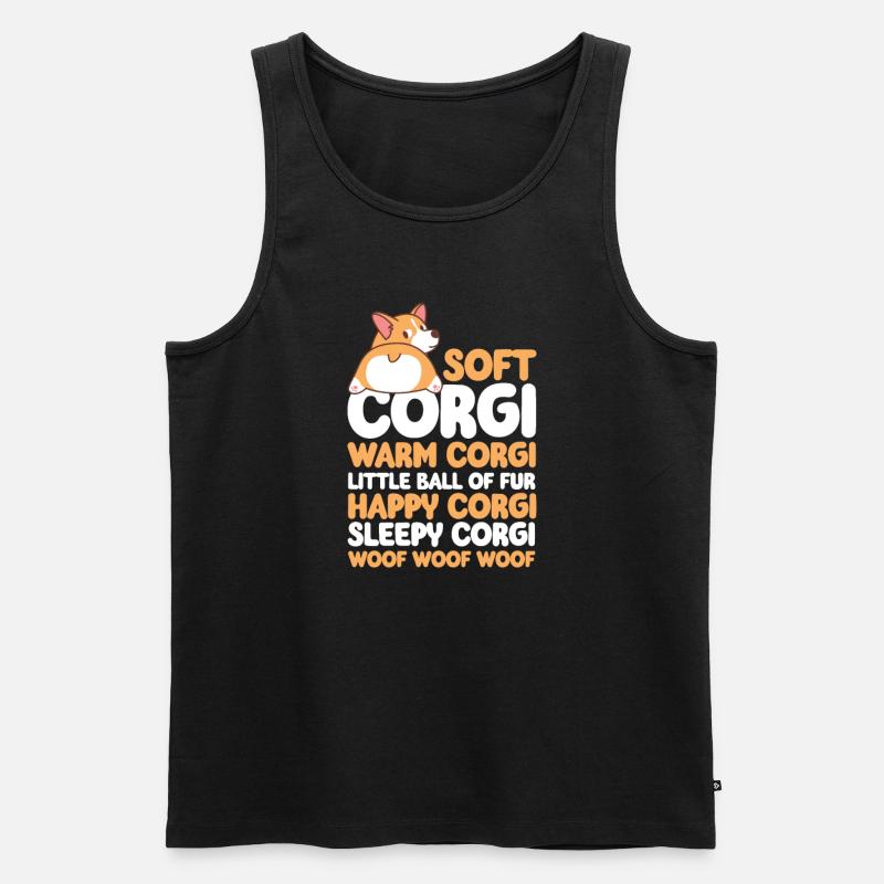 Corgi - Männer Premium Bio Tank Top - Schwarz