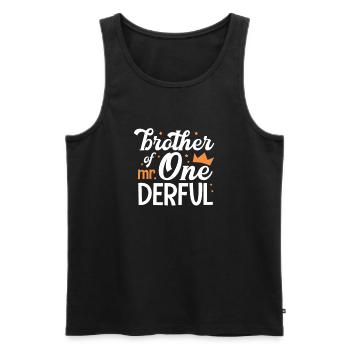 Big Brother Sibling Sister Gift - Men's Premium Organic Tank Top - black - Front - Michal (187cm)