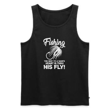 Angler - Männer Premium Bio Tank Top - Schwarz - Vorne - AI Model Male 178 light (178cm)