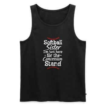 Softball Sœur - Débardeur bio Premium Homme - noir - Devant - Michal (187cm)