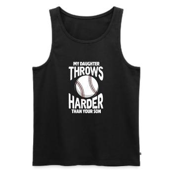 Softball Tochter Baseball Vater Mutter Geschenk - Männer Premium Bio Tank Top - Schwarz - Vorne - Michal (187cm)