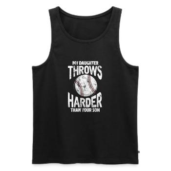 Fille de Softball - Débardeur bio Premium Homme - noir - Devant - Michal (187cm)