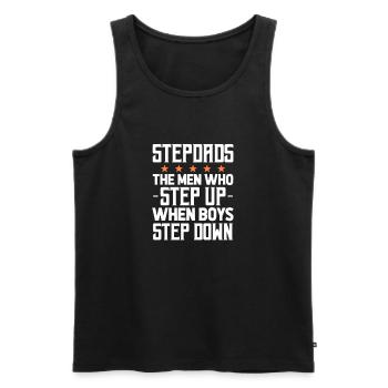 Stiefvater Vater Stiefpapa Papa Vatertag Geschenk - Männer Premium Bio Tank Top - Schwarz - Vorne - Michal (187cm)