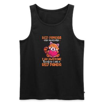 Panda - Débardeur bio Premium Homme - noir - Devant - Michal (187cm)